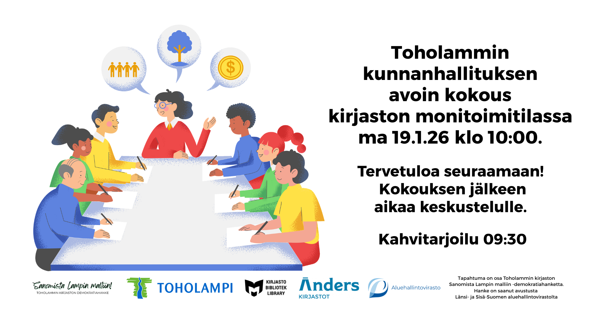 Kunnanhallitus kokoontuu kirjastossa 19.1. klo 10:00
