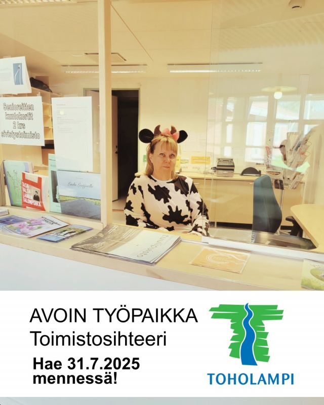 👉 Hakuaikaa jatketaan: 

Toholammin kunnassa on avoinna toimistosihteerin vakituinen virka.

Tehtäviisi kuuluvat:
• vaativat ja monipuoliset yleishallinnon tehtävät ja muut toimistopalvelutehtävät
• asianhallinnan, tiedonhallinnan ja kokoushallinnan tehtävät
• asiakirjahallintoa ja arkistotointa johtavan viranhaltijan tehtävät
• vaalien järjestäminen (keskusvaalilautakunnan sihteeri)
• kunnan Dynasty-järjestelmän pääkäyttäjyys
• muut esihenkilön määräämät tehtävät

Tehtävänkuvaa voidaan täydentää osaamisesi ja organisaation tarpeiden perusteella.

Kelpoisuusvaatimuksena toimistosihteerin virkaan on soveltuva korkeakoulututkinto tai aikaisempi opistotasoinen tutkinto sekä tehtävään soveltuva työkokemus. Eduksi katsotaan kunnallinen hallinto- ja talousosaaminen. 

Tutustu koko hakuilmoitukseen ja hae Kuntarekryssä 31.7.2025 klo 15 mennessä. Kuntarekryn työavain TOH-01-4-25.

@kuntarekry #avointyöpaikka #työpaikka #rekrytointi #toimistosihteeri #toholamminkunta #toholampi #luonnollinenkotilaakso